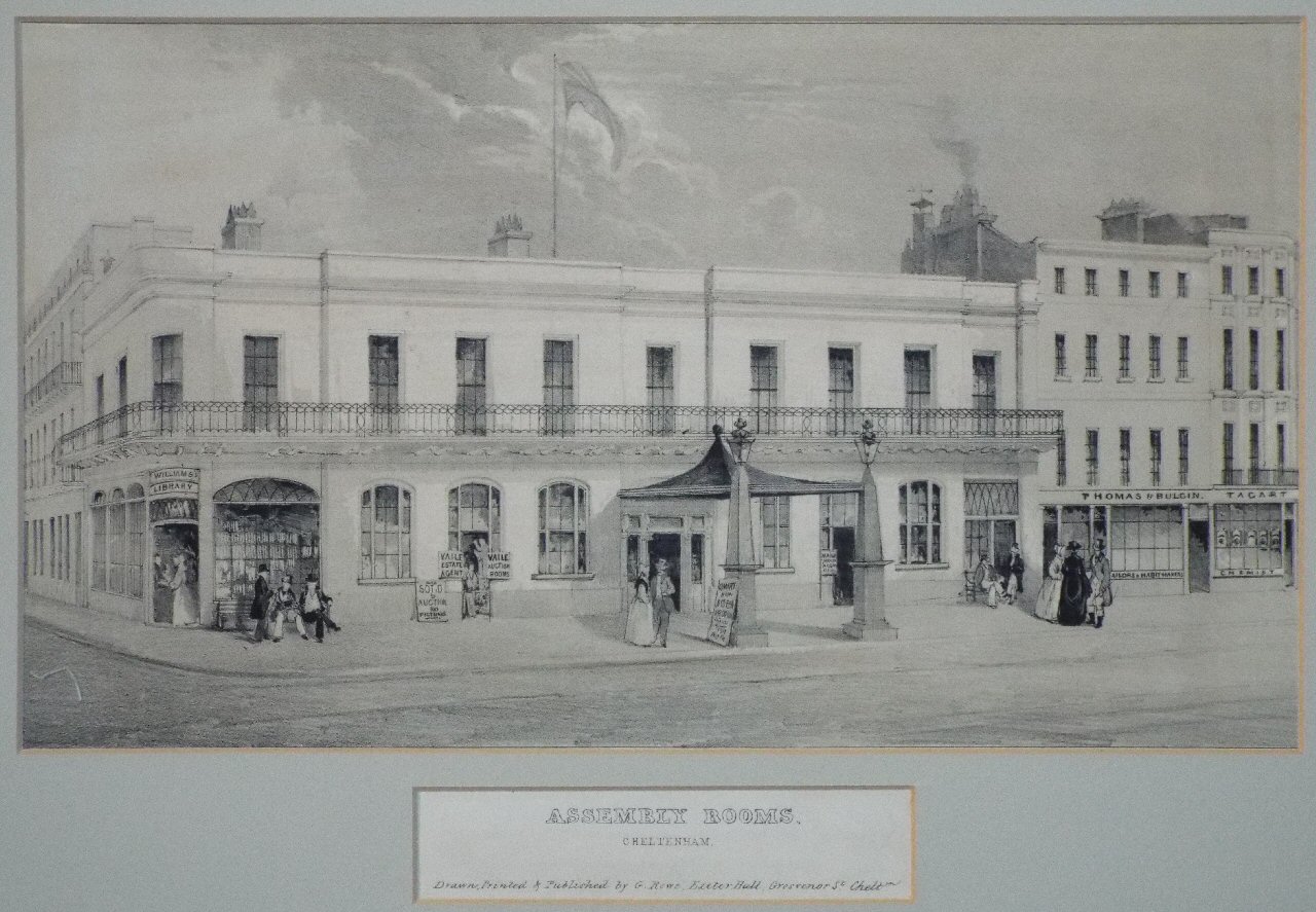 Lithograph - Assembly Rooms, Cheltenham - Rowe